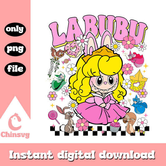 Labubu aurora princess costume design png, little briar rose png