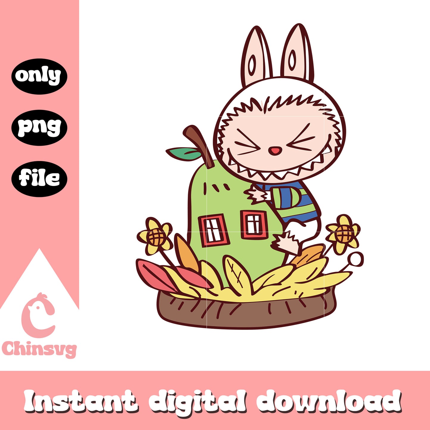 Labubu autumn harvest drawing design png, labubu decoration png