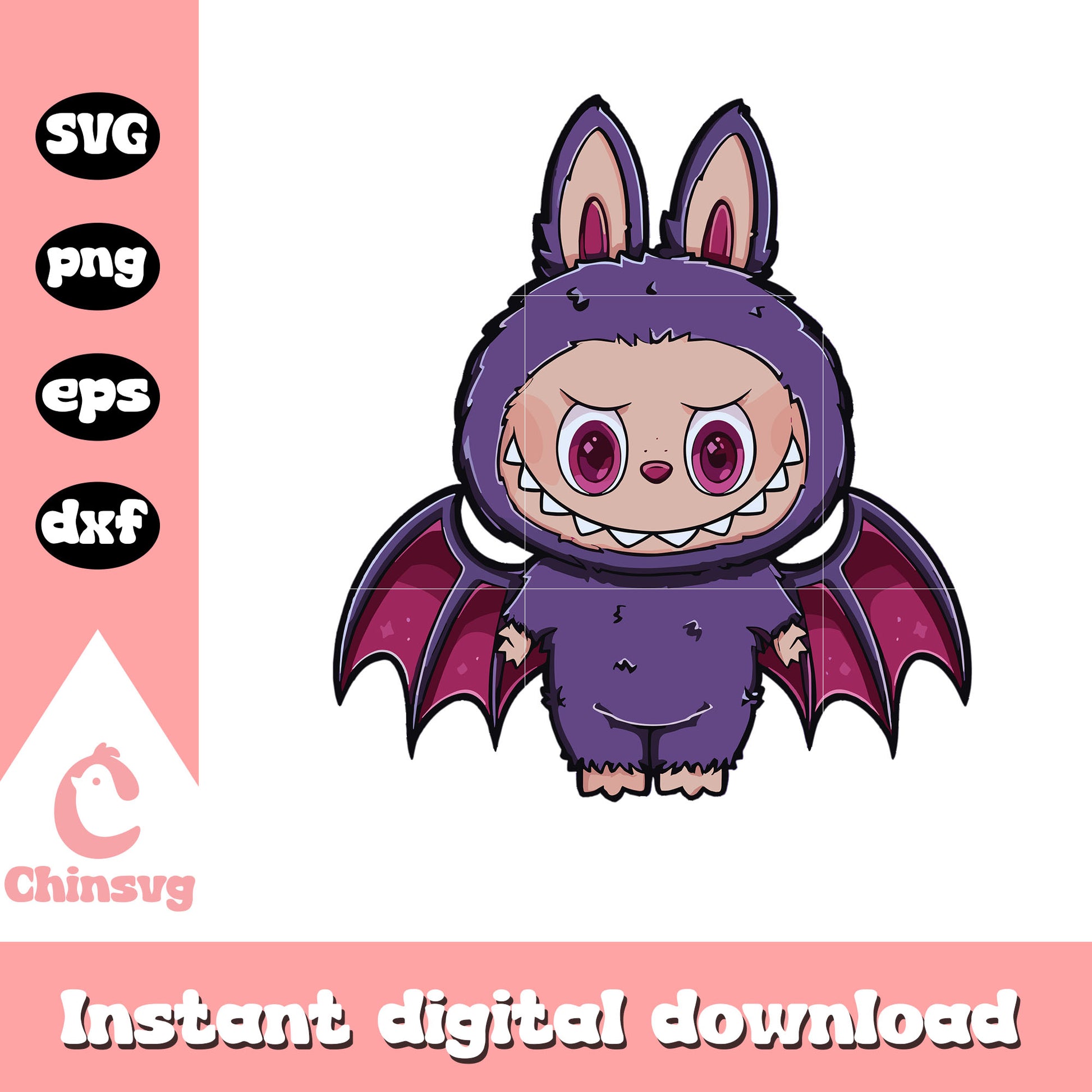 Labubu bat halloween clothes design svg, happy halloween svg