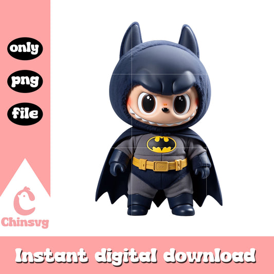 Labubu batman cosplay doll clothes png, batman character png