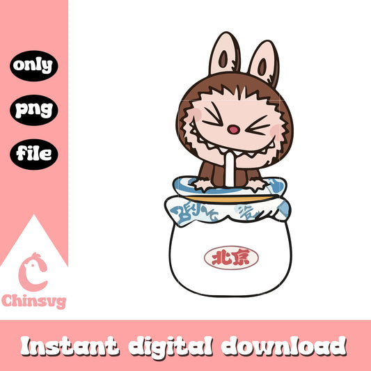 Labubu beijing jar design png, labubu monster png, labubu png