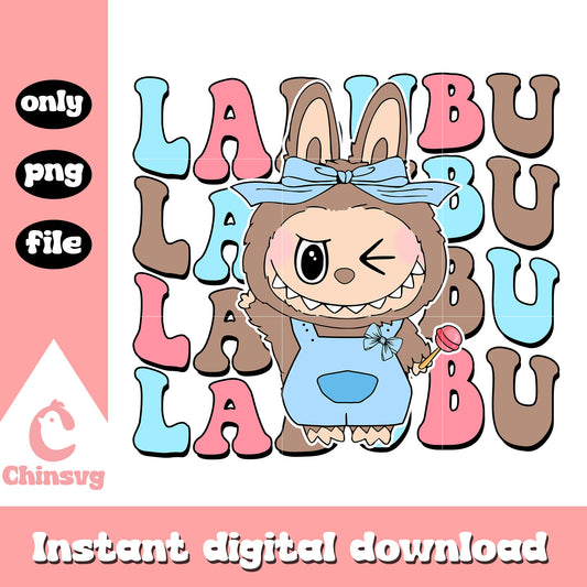 Labubu brown clothes design png, labubu decoration png