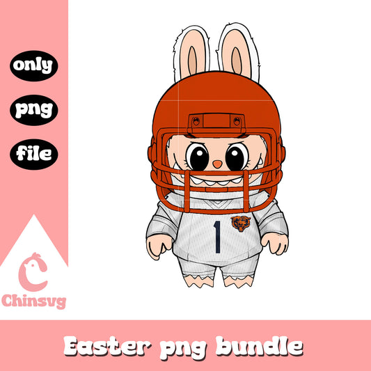 Labubu chicago bears doll clothes png, chicago bears png
