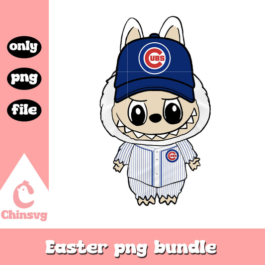 Labubu chicago cubs doll clothes png, chicago cubs png