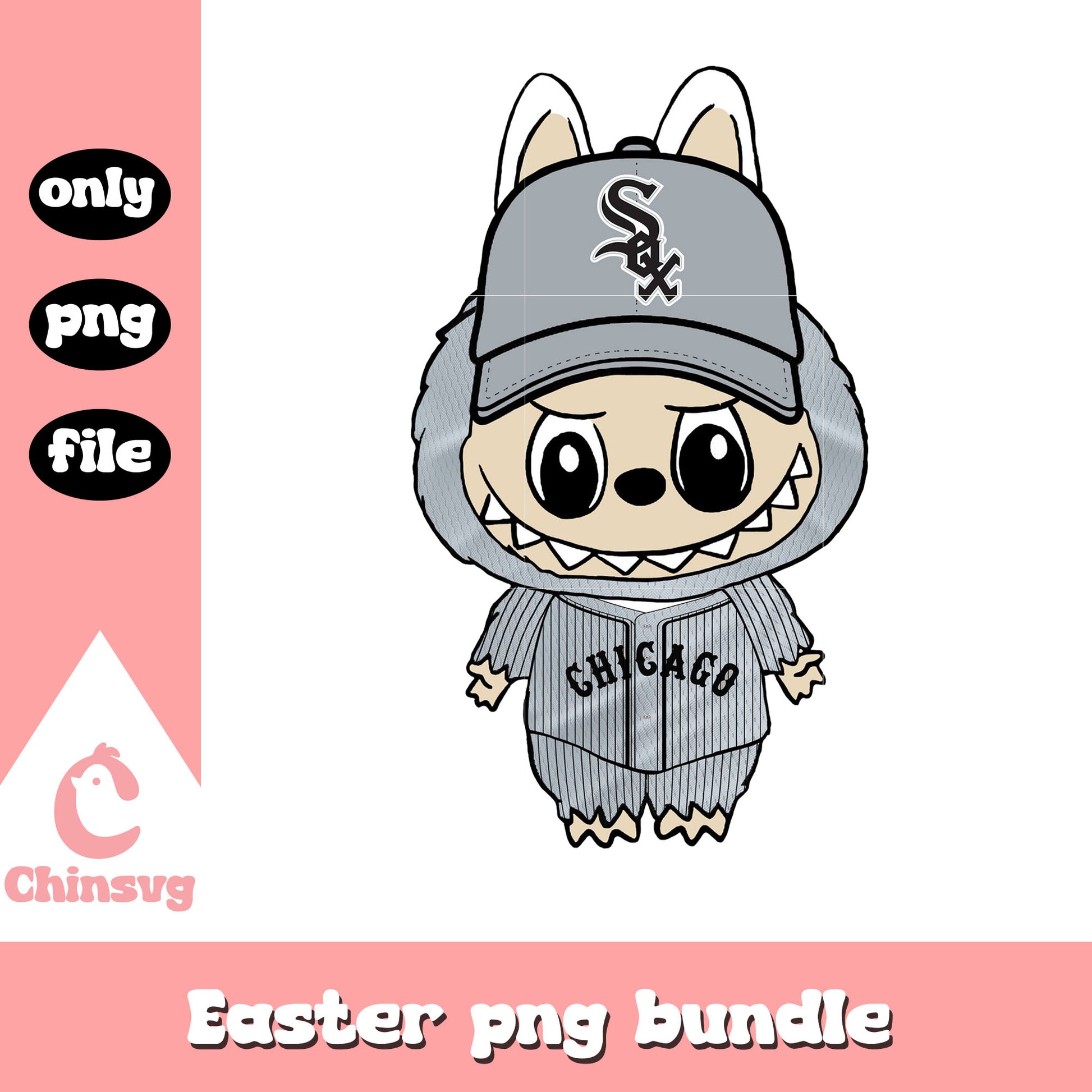 Labubu chicago white sox doll clothes png, chicago white sox png