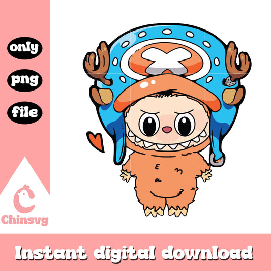 Labubu chopper cosplay design png, labubu outfits png