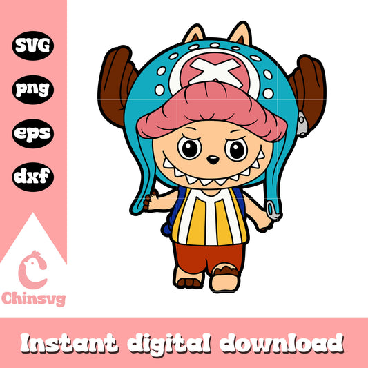 Labubu chopper halloween drawing svg, chopper character svg