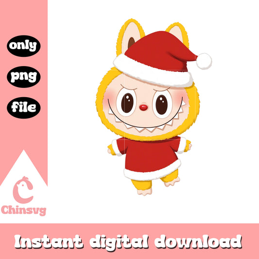 Labubu christmas costume png, labubu clothes png