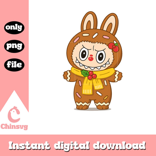 Labubu christmas donut costume png, christmas day png