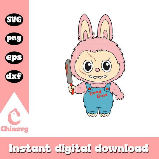 Labubu chucky clothes clipart svg, chucky art svg, labubu svg