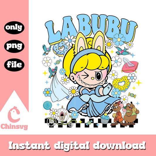 Labubu cinderella princess costume design png, cinderella disney png