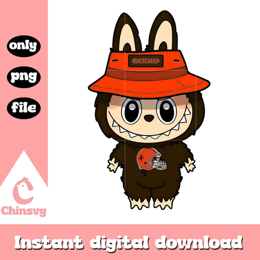 Labubu cleveland browns clothes design png, cleveland browns png