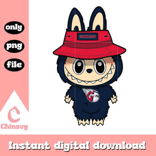 Labubu cleveland guardians design png, labubu art png