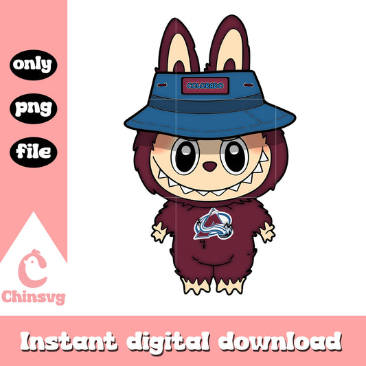 Labubu colorado avalanche clothes design png, colorado avalanche png