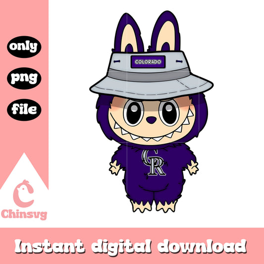 Labubu colorado rockies design png, labubu cartoon png