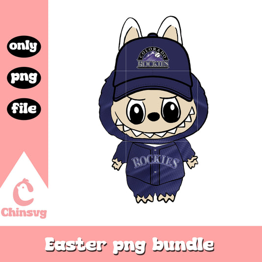 Labubu colorado rockies doll clothes png, colorado rockies png