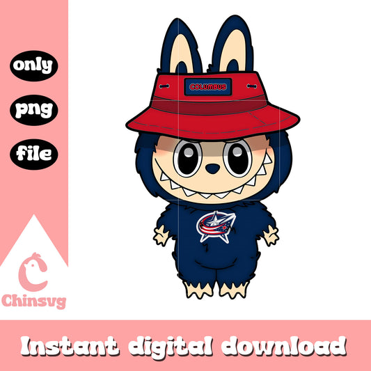Labubu columbus blue jackets clothes png, columbus blue jackets png