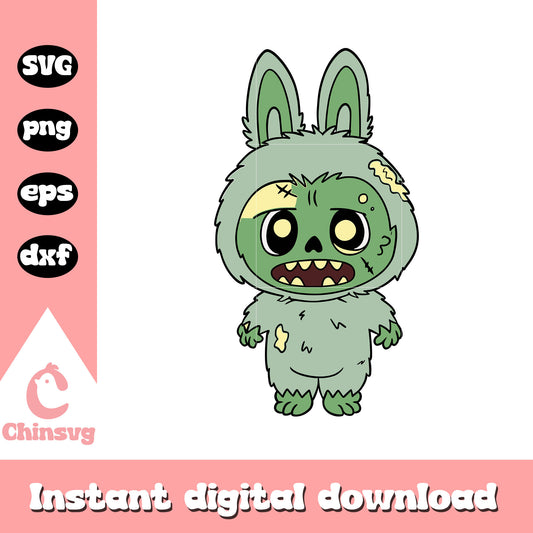 Labubu cosplay zombie svg, labubu character svg, zombie svg