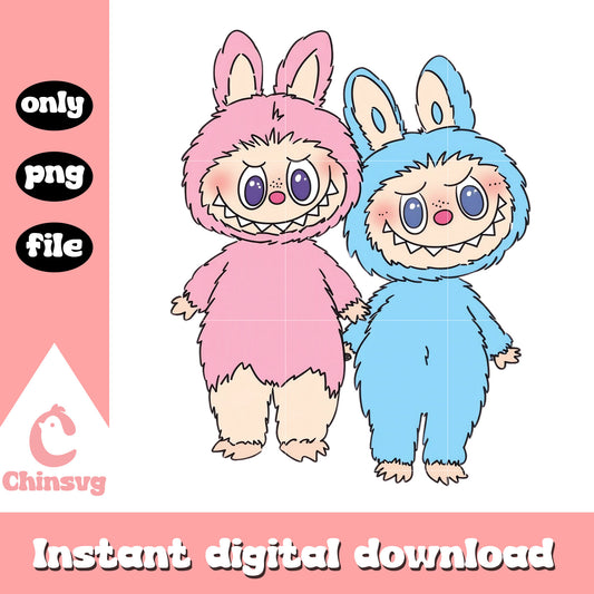 Labubu couple costume design png, labubu toy png, couple png