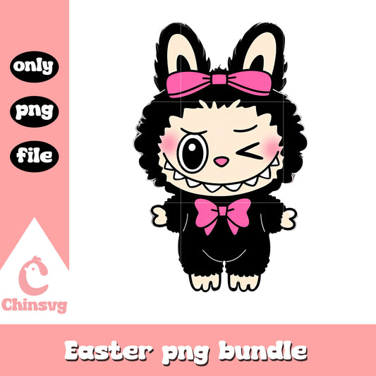 Labubu cute goth doll drawing design png, cute labubu png