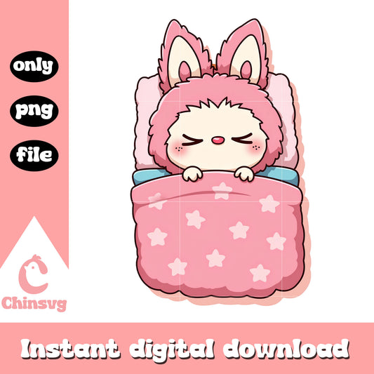 Labubu cute sleep design png, labubu art png, labubu png