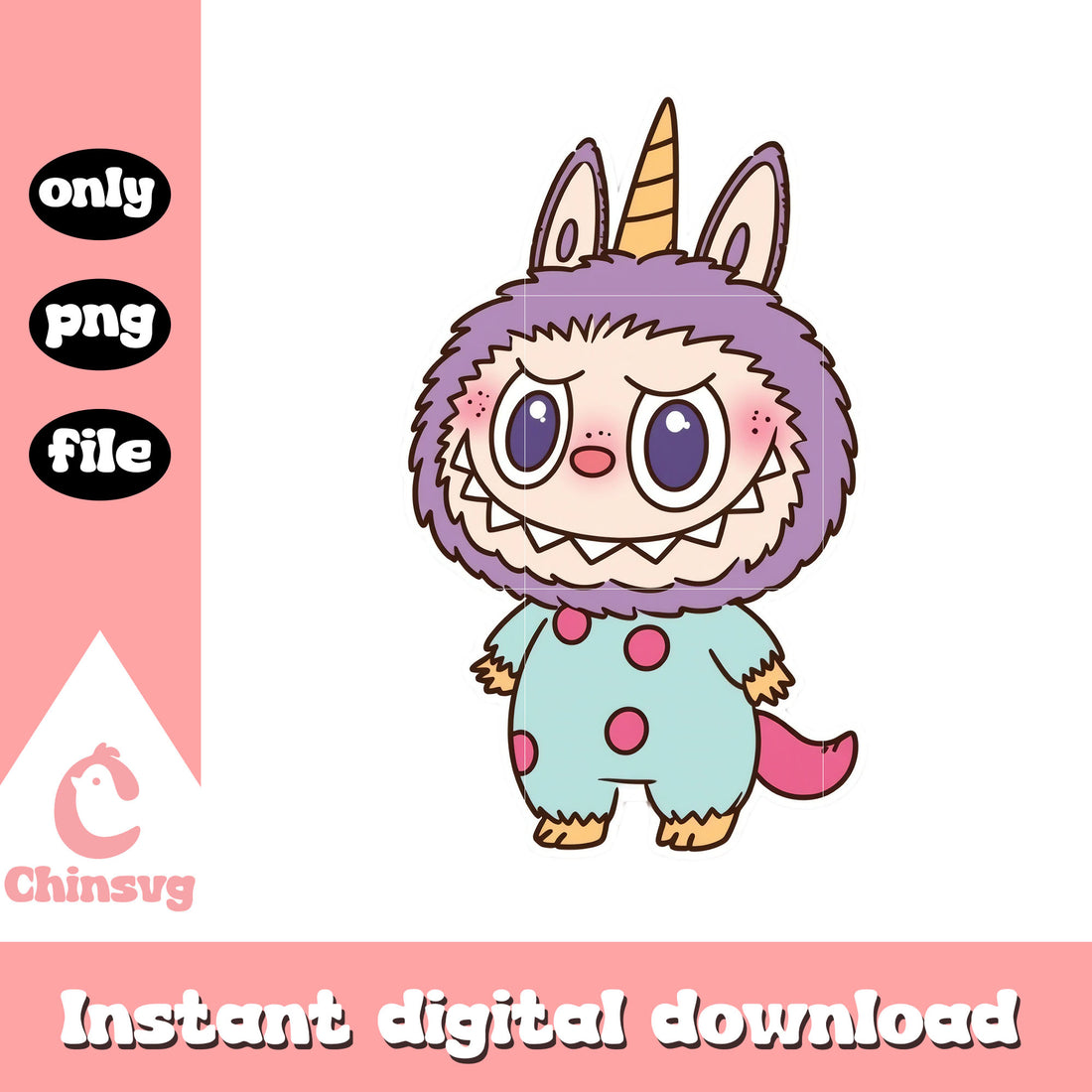 Labubu cute unicorn design png, labubu colors png, labubu png – Chinsvg