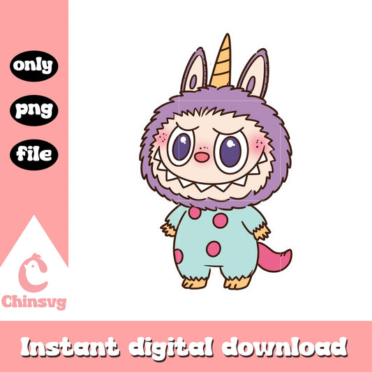 Labubu cute unicorn design png, labubu colors png, labubu png