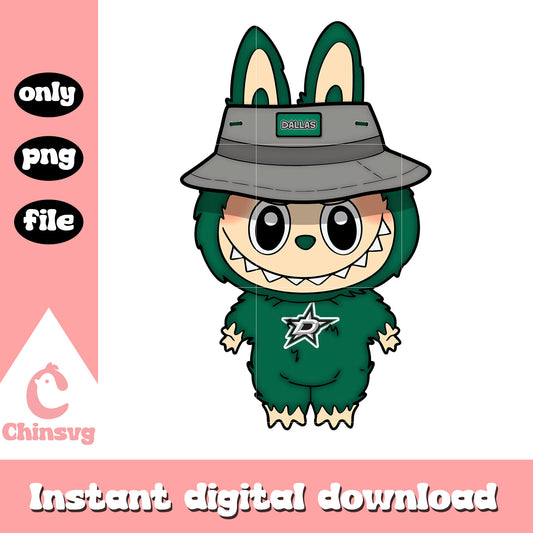 Labubu dallas stars clothes design png, nhl sport png