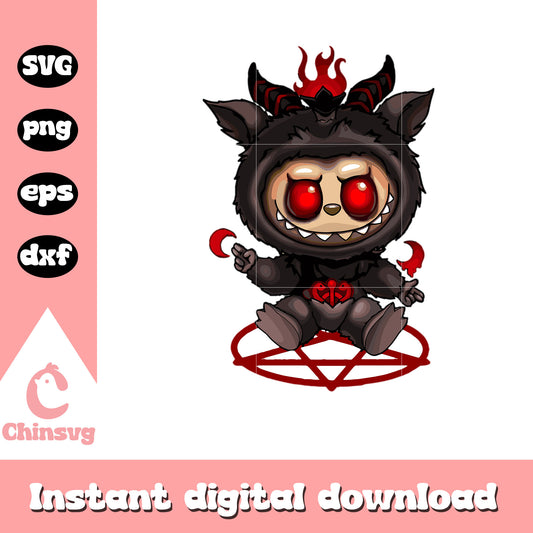 Labubu demon king design svg, halloween day svg, labubu svg