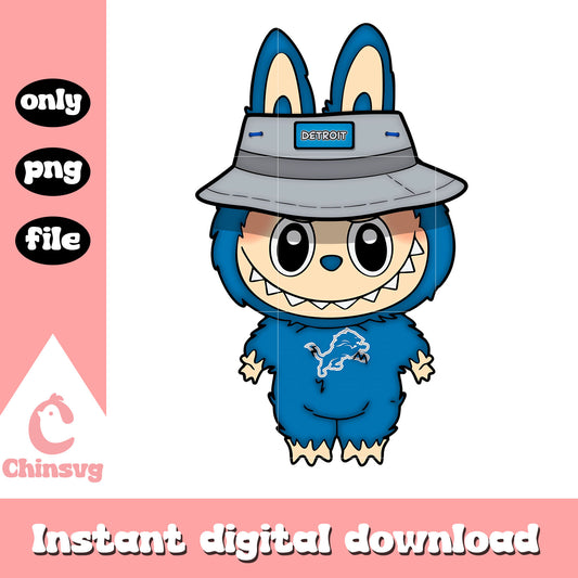 Labubu detroit lions clothes design png, detroit lions png