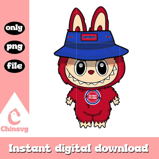 Labubu detroit pistons clothes design png, detroit pistons png