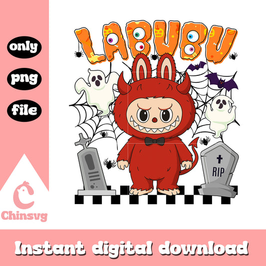 Labubu devil ver halloween design png, halloween holiday png