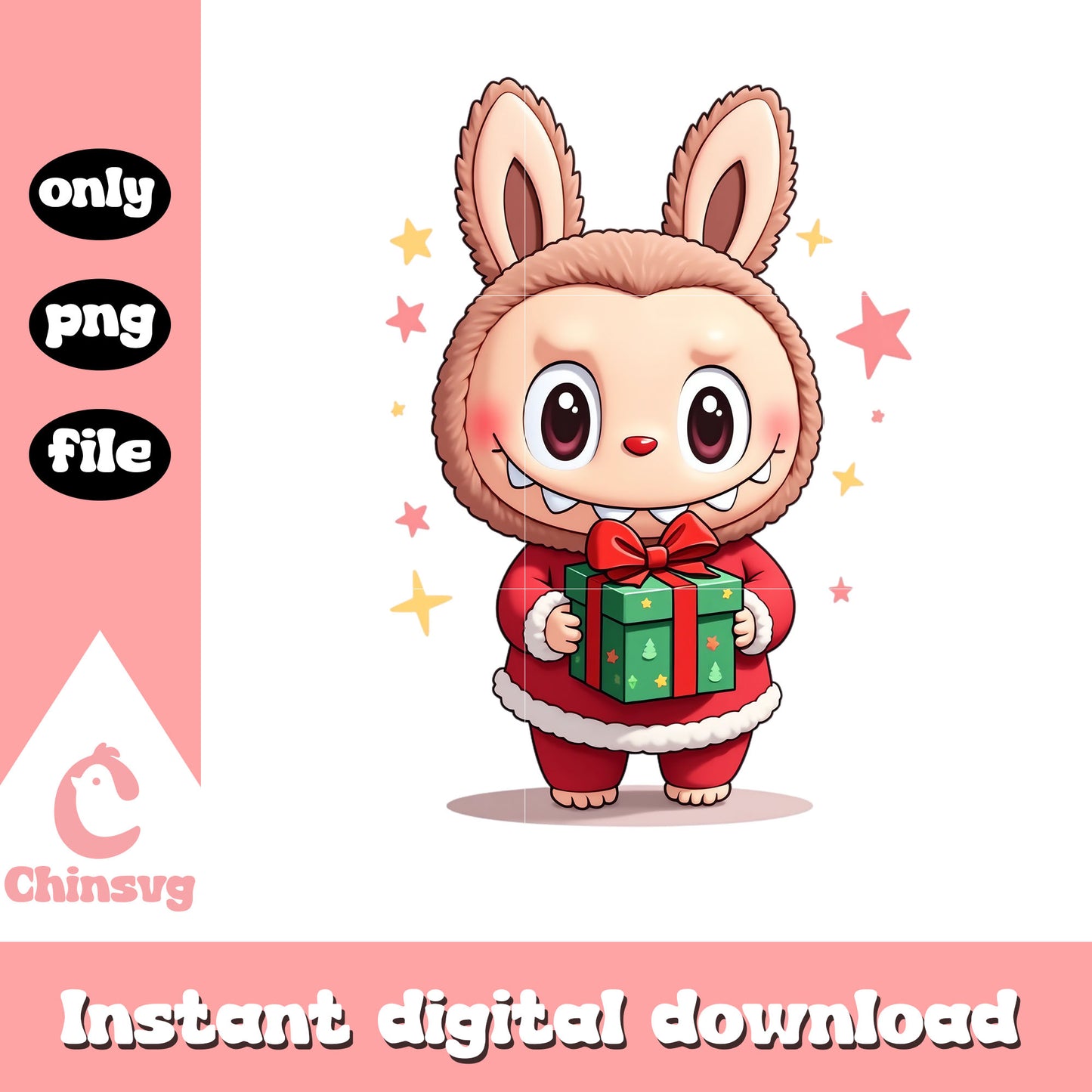 Labubu doll christmas gifts png, labubu secret png