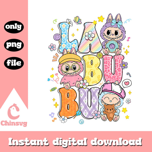 Labubu doll clothes design png, pop mart labubu doll png