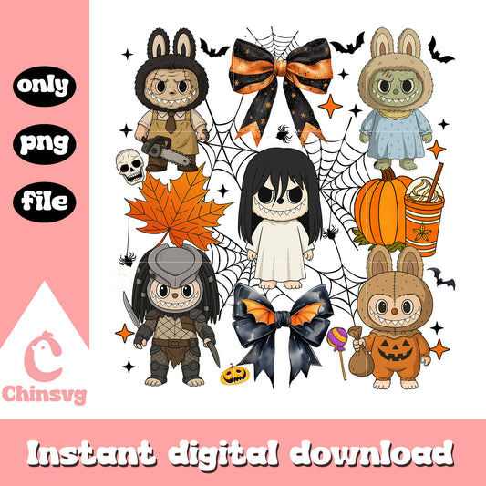 Labubu doll halloween cosplay png, cute halloween costume png