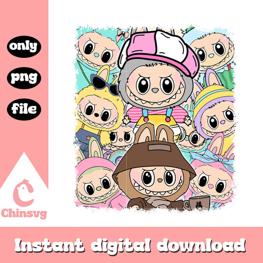 Labubu dolls costumes clothing design png, labubu clothes png