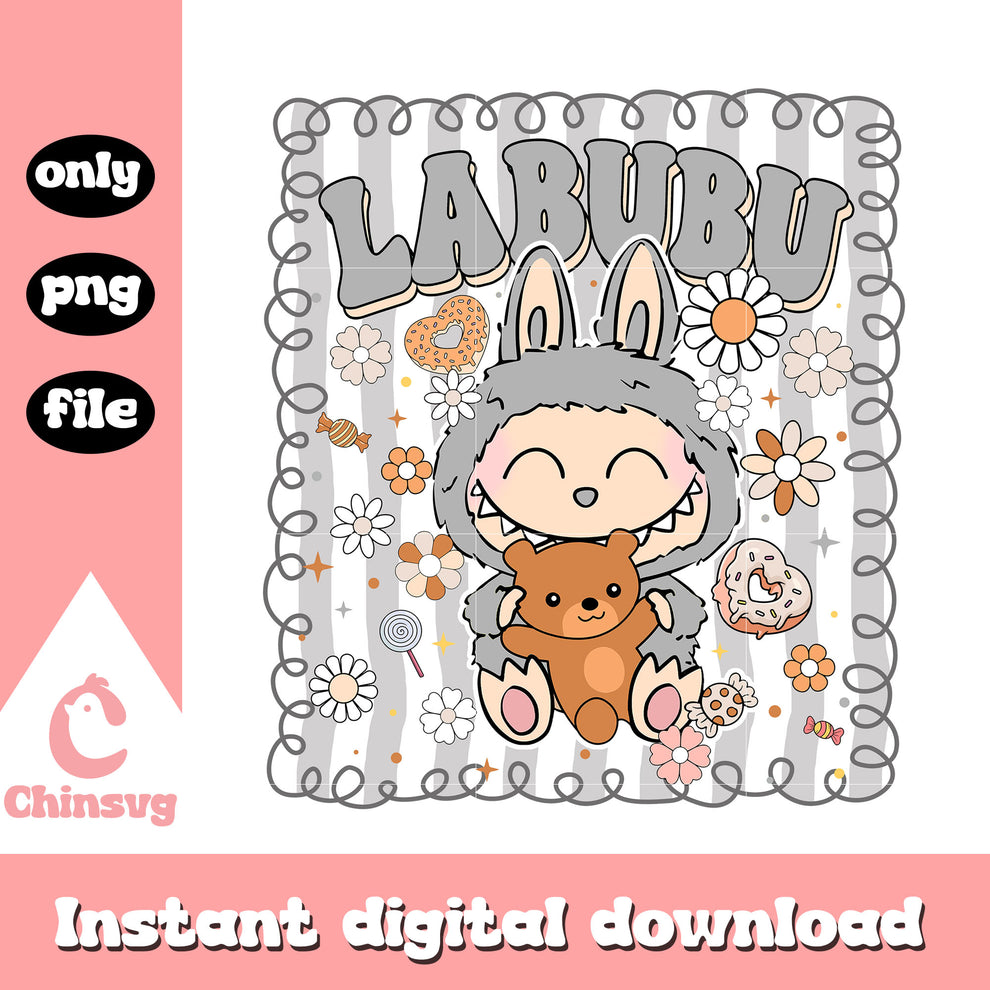Labubu doll sweet bear frame design png, labubu toy png – Chinsvg