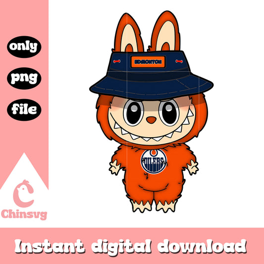 Labubu edmonton oilers clothes png, edmonton oilers png