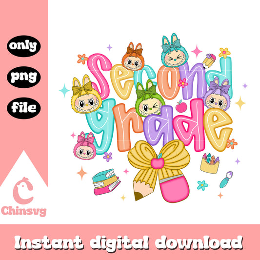 Labubu face second grade clipart design png, labubu dolls png