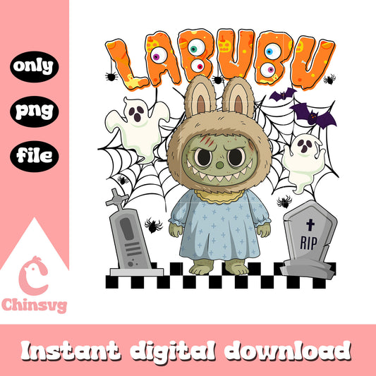 Labubu frankenstein ver halloween design png, frankenstein png