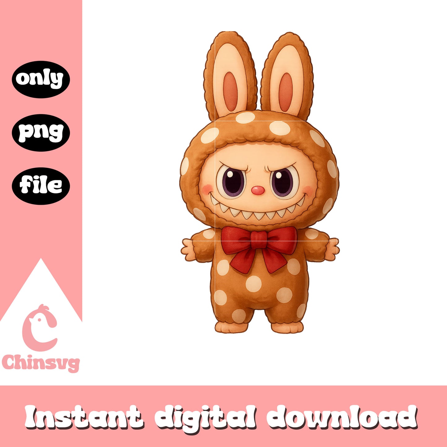 Labubu gingerbread costume design png, labubu dolls png
