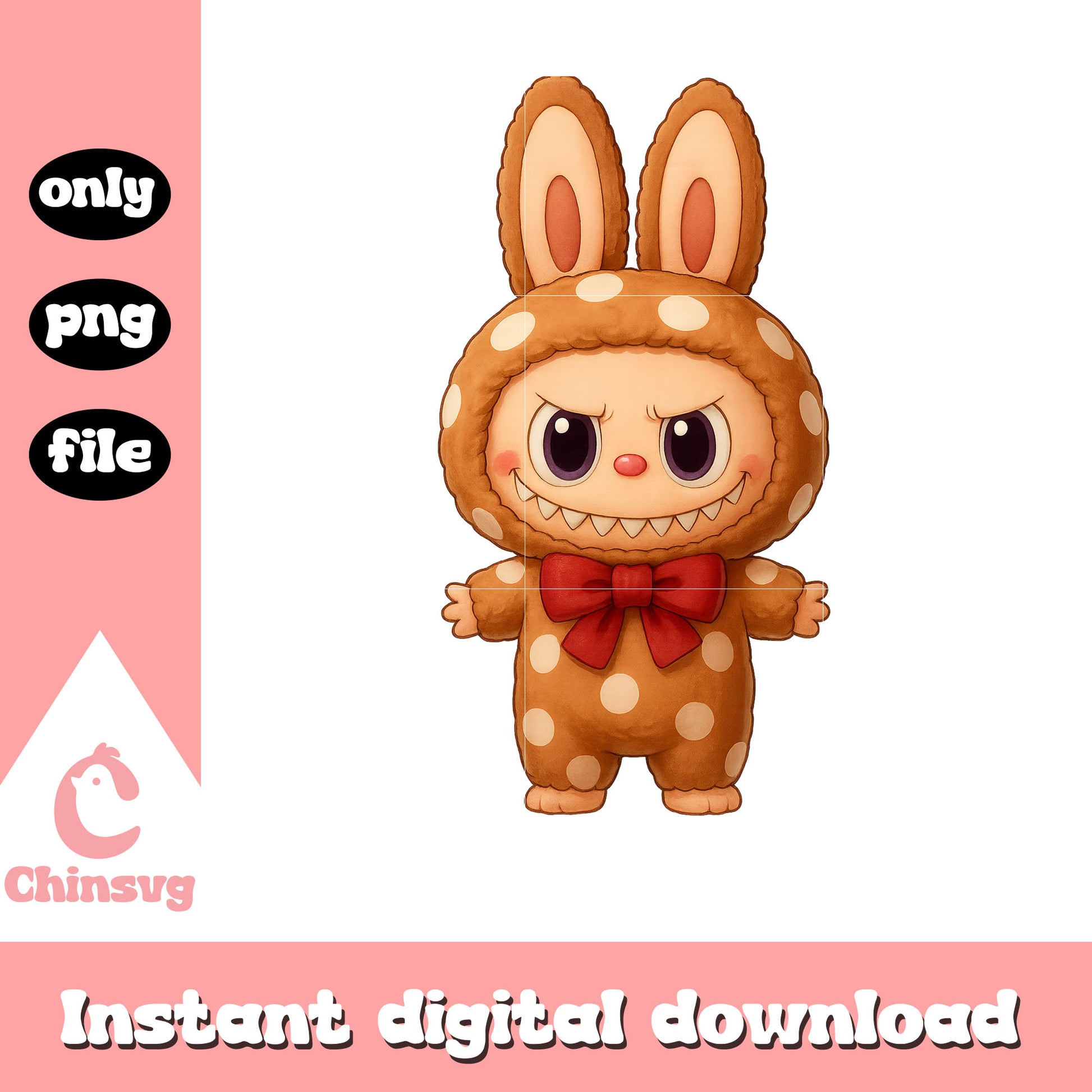 Labubu gingerbread costume design png, labubu dolls png