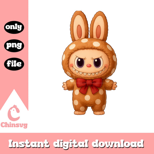 Labubu gingerbread costume design png, labubu dolls png