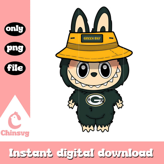 Labubu green bay packers clothes png, green bay packers png