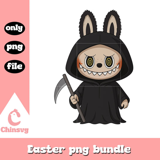 Labubu grim reaper doll drawing design png, the death png
