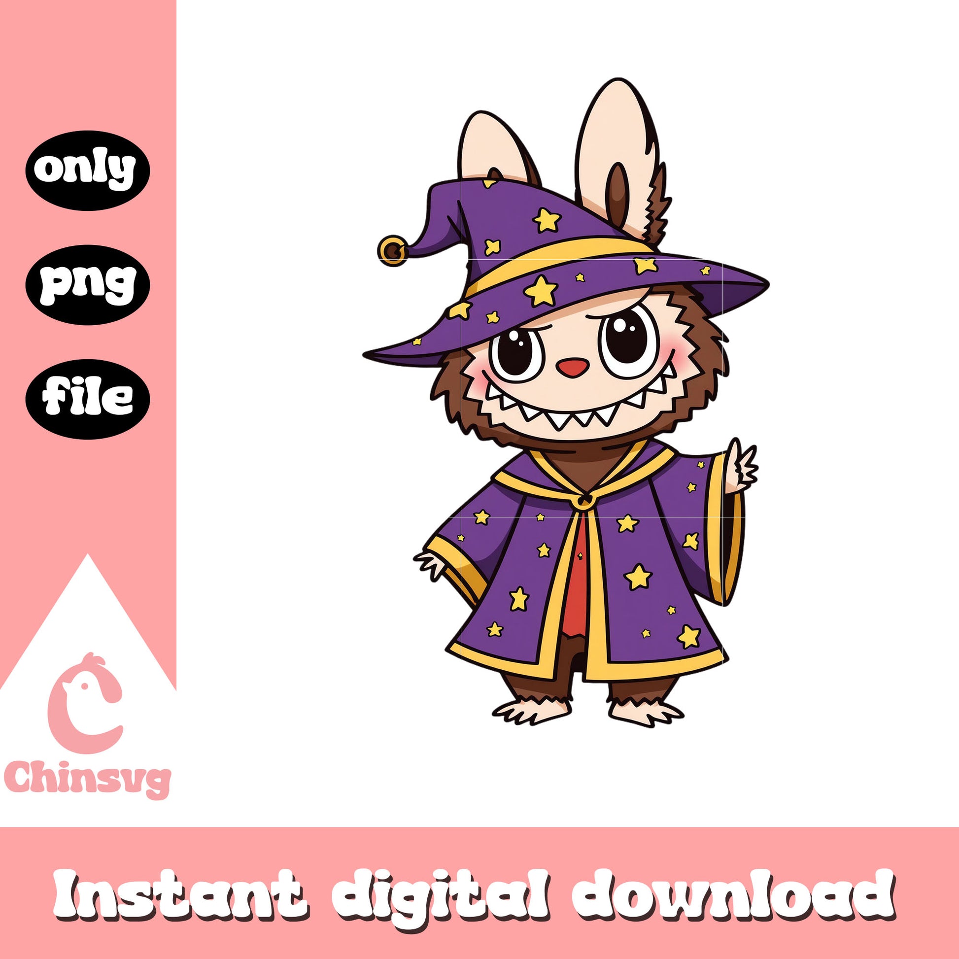 Labubu halloween bow witch clipart png, happy halloween png