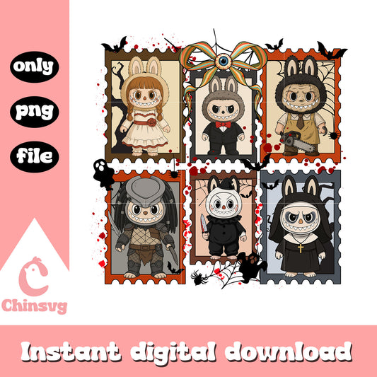 Labubu halloween characters costumes png, characters png