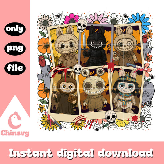 Labubu halloween characters picture design png, halloween holiday png