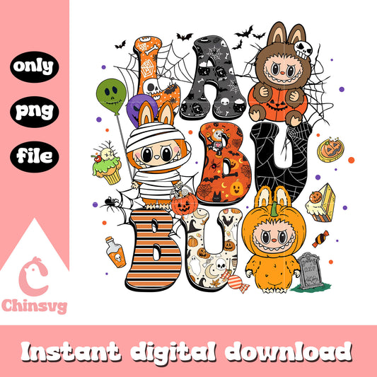 Labubu halloween costume design png, costume labubu png