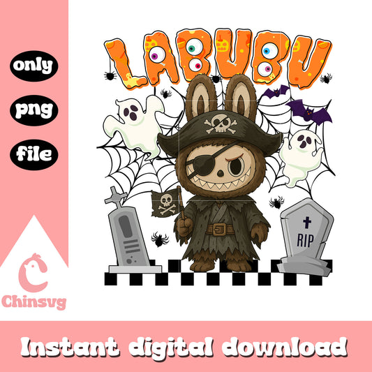 Labubu halloween pirate ver design png, labubu doll png